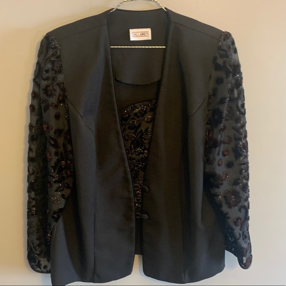 Vintage black blazer sz 16 - Picture 1 of 6